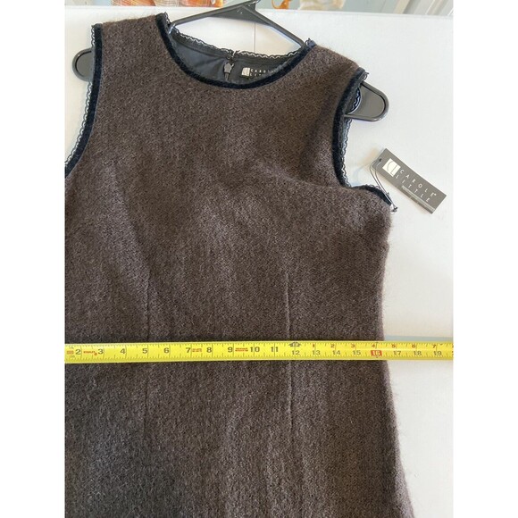 Carole Little Mohair Sheath Dress Large Brown Womens Sleeveless New - Picture 11 of 13
